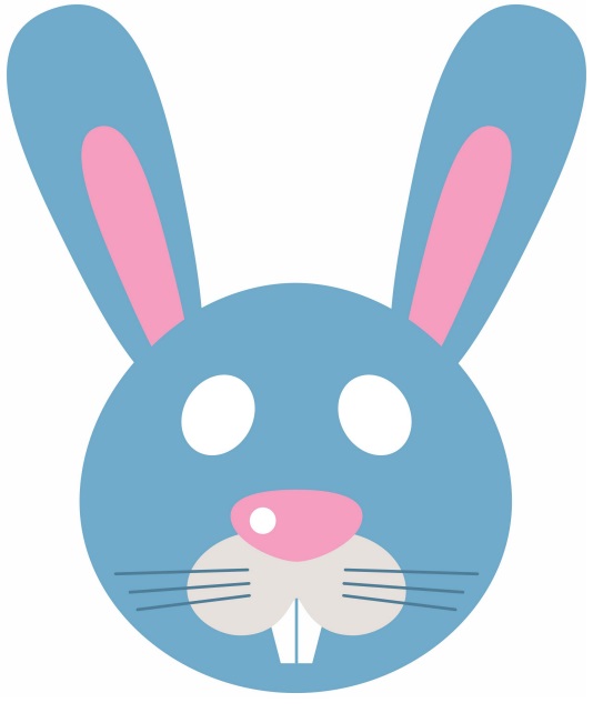 çocuklar için hazır kağıttan Tavşan maskesi şablonu